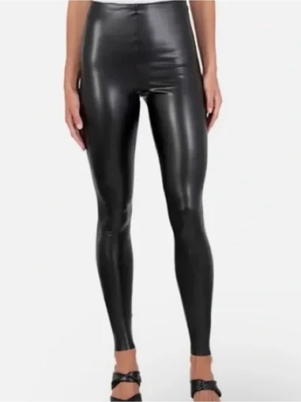 #212 JOIE Black Faux Leather-Look Leggings